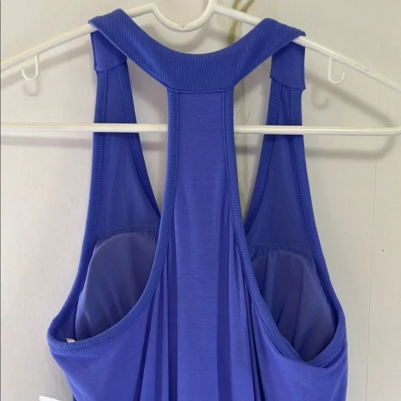 Athleta Baja Blue Racerback Ruched Sides Halter Dress - Picture 9 of 11